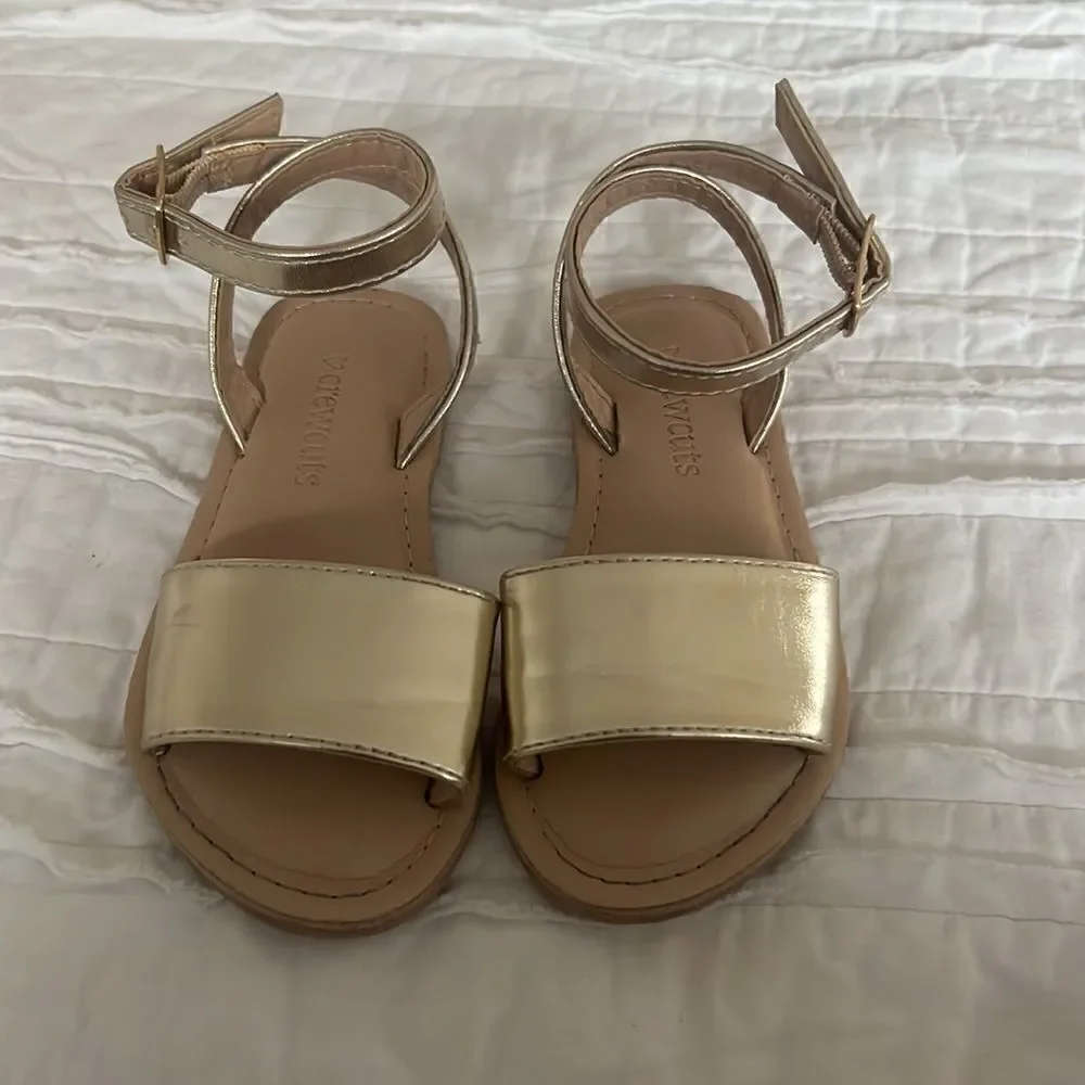 Crewcuts gold sandals - size 9